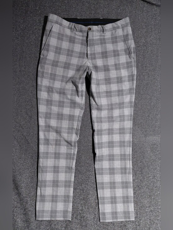 Jack & Jones Other - Jack & Jones Mens Gray Plaid Slim Dress Pants Sz 34/31
